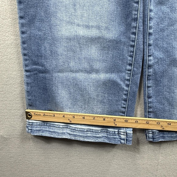 Mica Denim Wide Leg Jeans Womens 27 Blue Light Wash High Rise Cargo Crop 27x26 - Picture 3 of 8